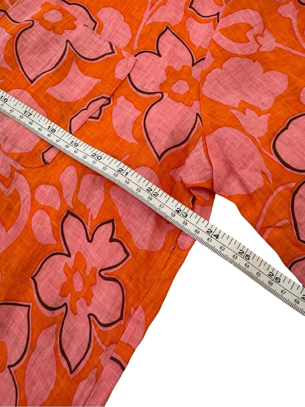 Faithfull the Brand Orange and Pink Floral Button-Down Shirt - Picture 3 of 7